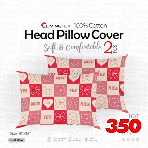 2 Pcs Head Pillow Cover (𝐍𝐄𝐖 𝐀𝐑𝐑𝐈𝐕𝐀𝐋)