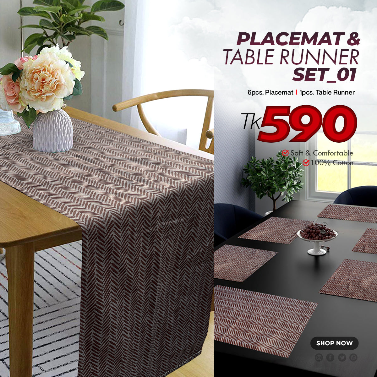 Place Mat & Table Runner Combo01 Livingtex