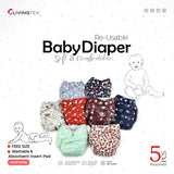 5 Pcs Designer Baby Diaper Pants