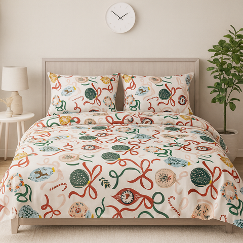 Ribbon Melody – King Size Bedsheet Set