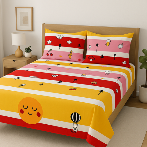 Candy Clouds – King Size Bedsheet Set