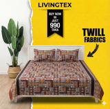 𝗛𝗲𝗿𝗶𝘁𝗮𝗴𝗲 𝗕𝗿𝗼𝘄𝗻 𝐊𝐢𝐧𝐠 𝐒𝐢𝐳𝐞 𝐁𝐞𝐝𝐬𝐡𝐞𝐞𝐭 (Twill Cotton)