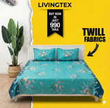 𝗔𝗾𝘂𝗮 𝗦𝗽𝗿𝗶𝗻𝗴 𝐊𝐢𝐧𝐠 𝐒𝐢𝐳𝐞 𝐁𝐞𝐝𝐬𝐡𝐞𝐞𝐭 (Twill Cotton)