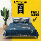 𝗦𝗮𝗴𝗲 𝗕𝗹𝗼𝘀𝘀𝗼𝗺 𝐊𝐢𝐧𝐠 𝐒𝐢𝐳𝐞 𝐁𝐞𝐝𝐬𝐡𝐞𝐞𝐭 (Twill Cotton)