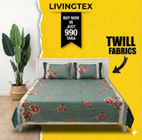 𝗩𝗶𝗻𝘁𝗮𝗴𝗲 𝗢𝗹𝗶𝘃𝗲 𝐊𝐢𝐧𝐠 𝐒𝐢𝐳𝐞 𝐁𝐞𝐝𝐬𝐡𝐞𝐞𝐭 (Twill Cotton)