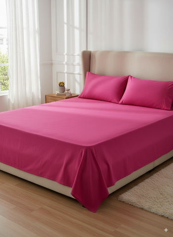King Size Solid Color Cotton Bedsheet