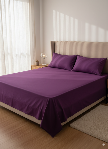 King Size Solid Color Cotton Bedsheet
