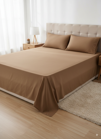 King Size Solid Color Cotton Bedsheet