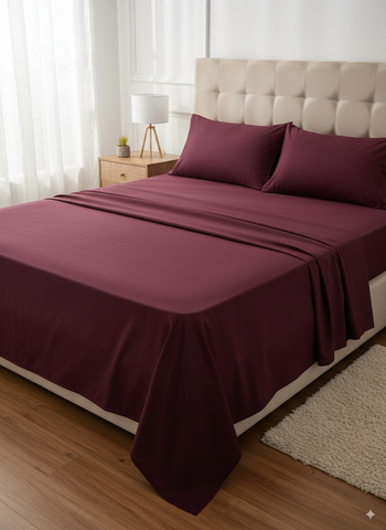 King Size Solid Color Cotton Bedsheet