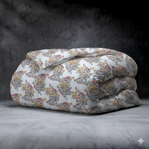 White Wildflower King Size Comforter