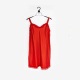 Women's Satin Chemise (Red) Short Nightwear