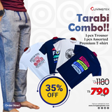 Best Men's Combo!! (1 Pcs Trouser & 1 Pcs Assorted T-shirt)