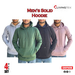 Solid Color Pullover Hoodie Set (4 Pcs)