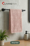 Boho Arch Textured Hand Towel 50 x 100 CM (Dusty Pink)