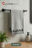 Modern Pixel Check Hand Towel 45 CM X 72 CM  (Grey & White)