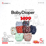 5 Pcs Designer Baby Diaper Pants