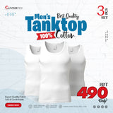 3 PC's Men's White Vest