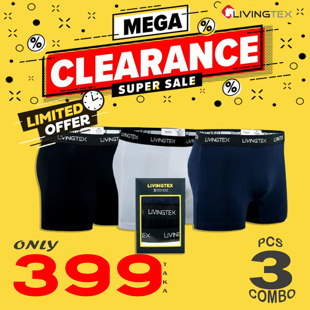 3 Pc's Men's Premium Boxer (Solid Color)