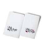 Mr & Mrs Premium White Bath Towel