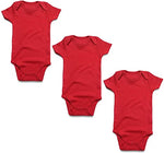 3 Pc's RED BABY ROMPER BODYSUIT UNISEX PURE COTTON HIGH QUALITY