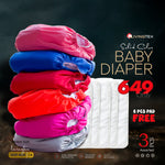 3 Pcs Solid Color Baby Diaper Pants