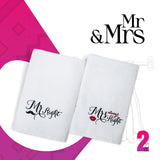 Mr & Mrs Premium White Bath Towel