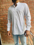 White Band Collar Slim fit Shirt