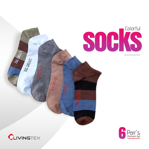 6 Pair Assorted  Socks
