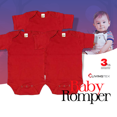 3 Pc's RED BABY ROMPER BODYSUIT UNISEX PURE COTTON HIGH QUALITY