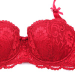 3 Pc's Padded Lace Trim Wired Full Cup Push-up Bra