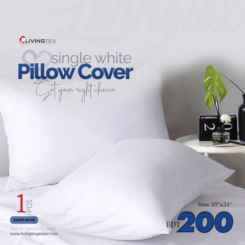 Luxurious Singel Pcs White Pillow Cover