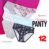 12 PC's Assorted/ Random Design Women Sexy Panties Soft Cool Underwear