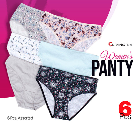 6 PC's Assorted/ Random Design Women Sexy Panties Soft Cool Underwear Thong  -Livingtex